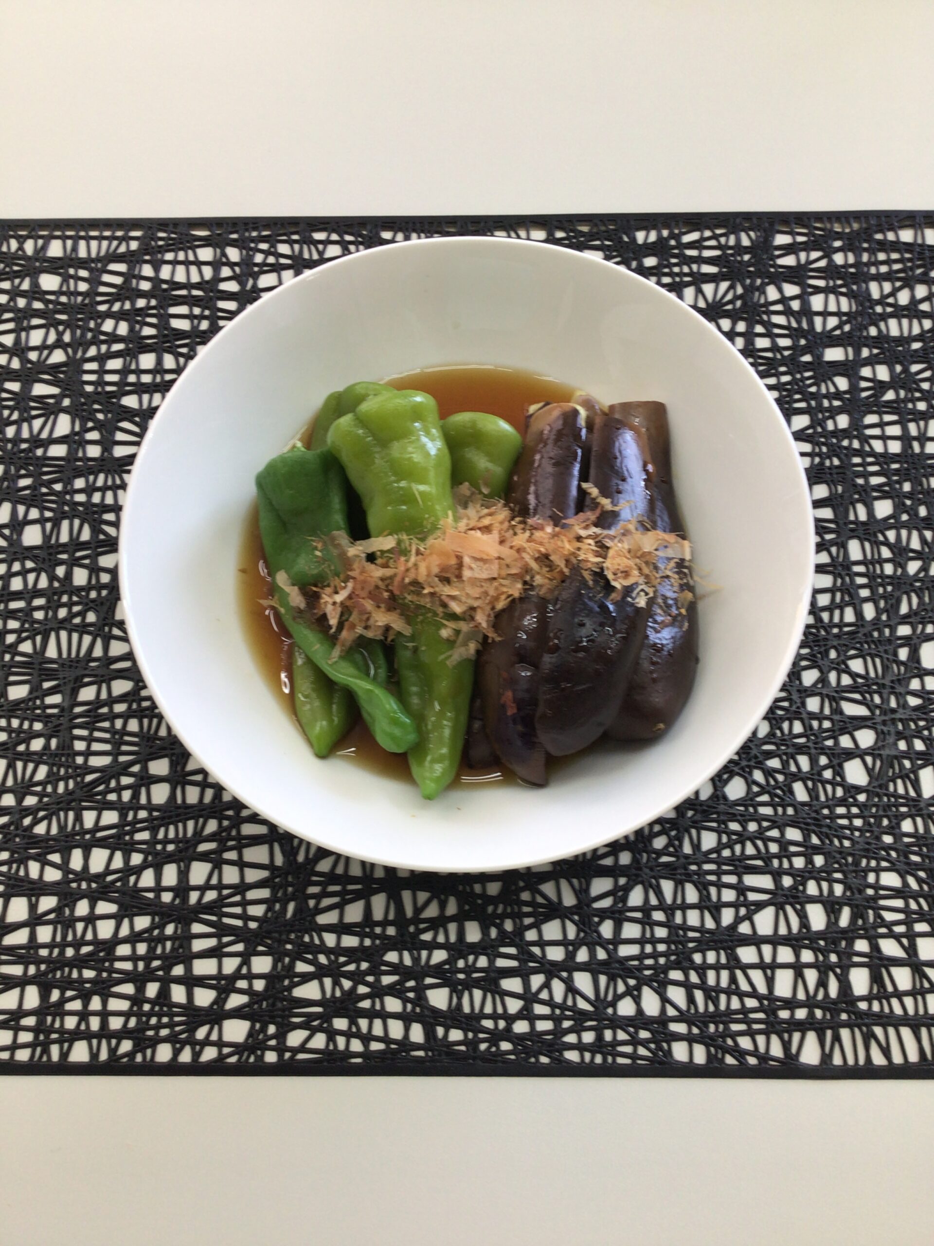 完成したナスの煮浸し